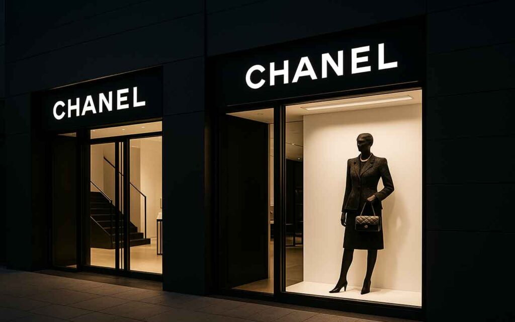 Décryptage enseigne Chanel : Le Noir, Signature d’un Luxe Intemporel et d’une Élégance Absolue