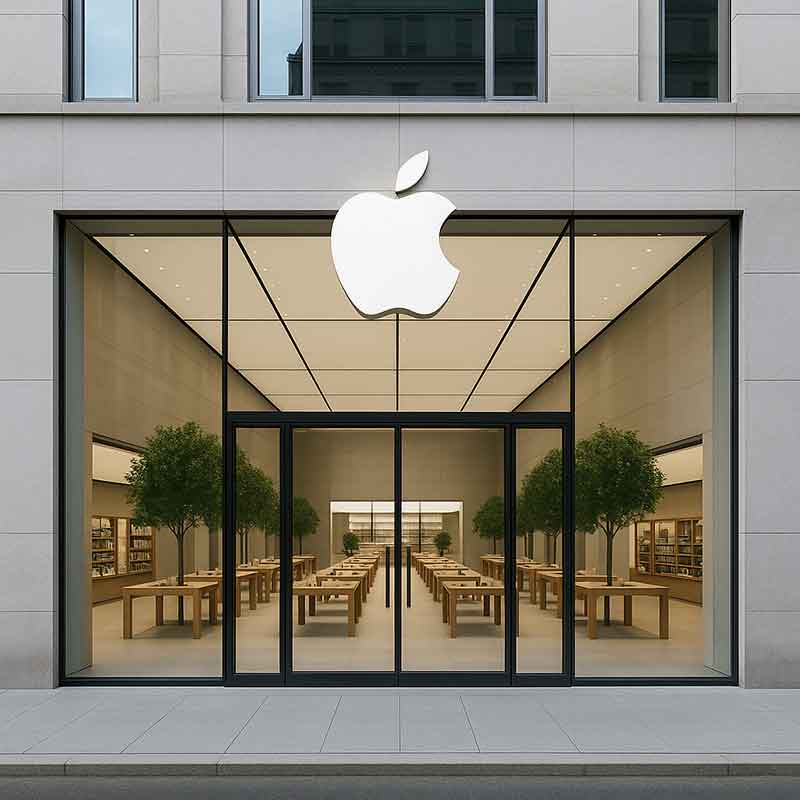 Décryptage  enseigne Apple : Le Blanc et le Gris, Symbole  Design Technologique Minimaliste