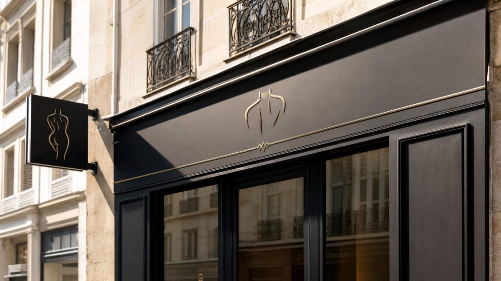 Code visuel d’une enseigne de sex shop : Identité de marque